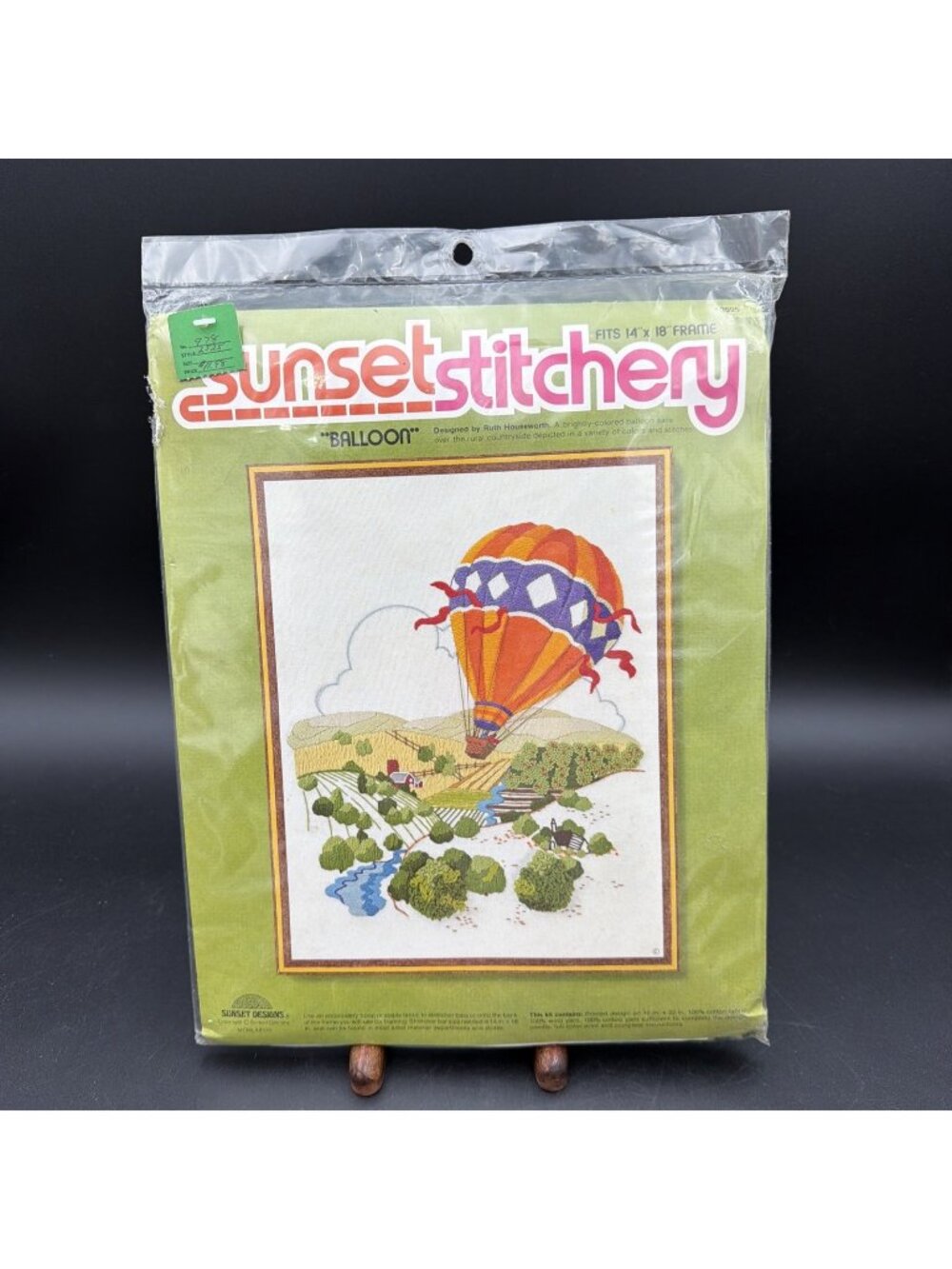 1978 Sunset Stitchery Needlepoint Ruth Houseworth Hot Air Balloon OPEN READ 2525